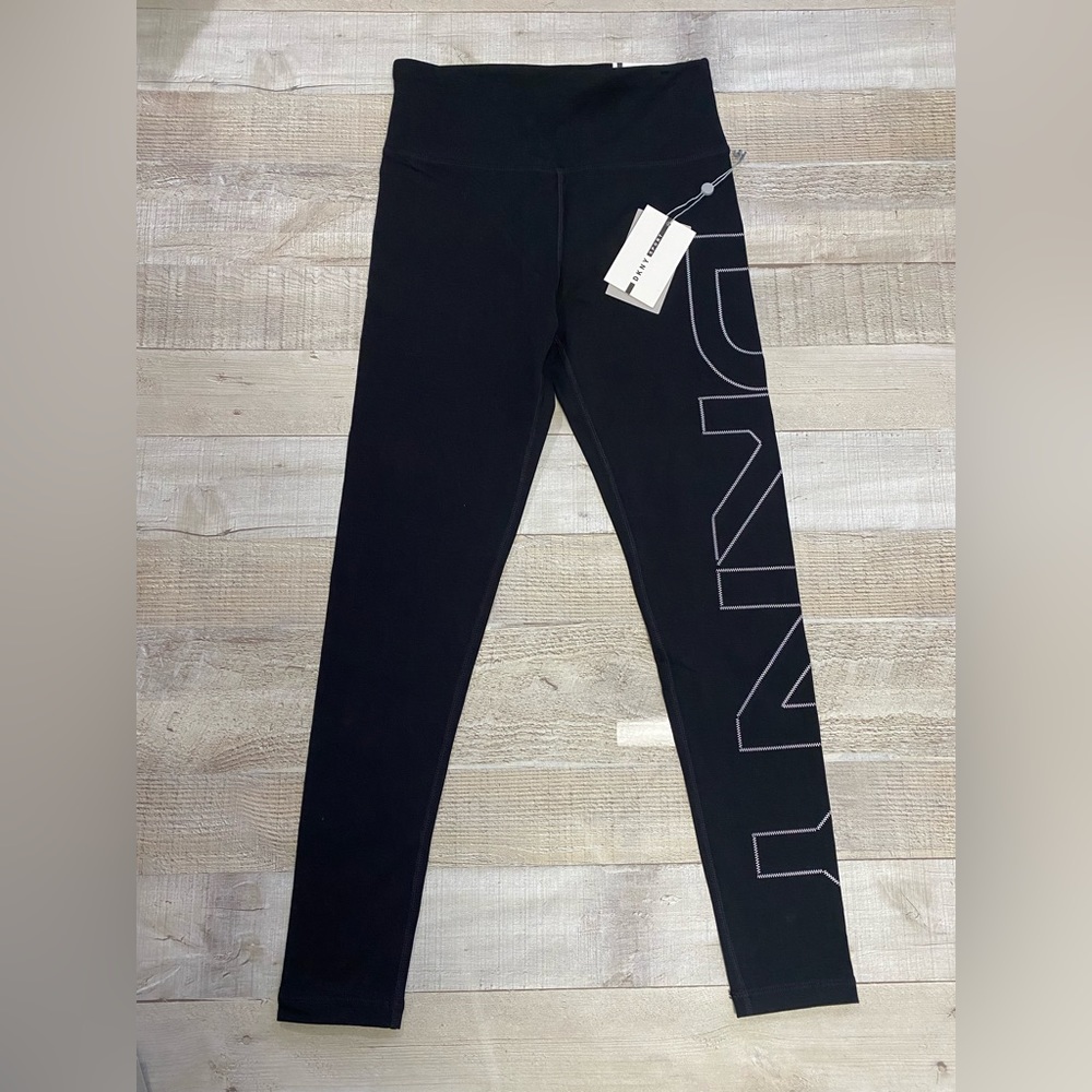DKNY logo black leggings - Picture 1 of 8